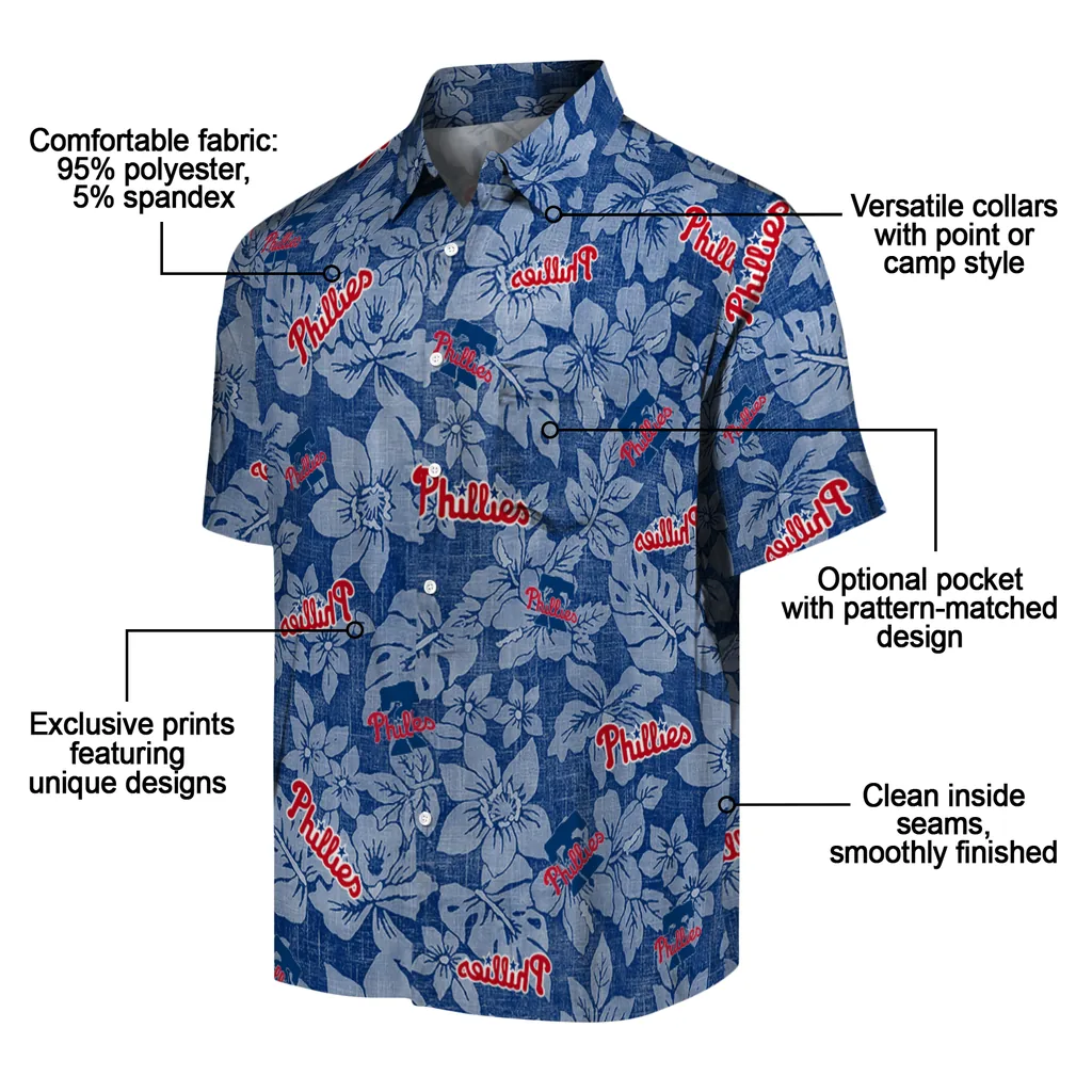 Philadelphia Phillies Hawaiian Shirt - Hibiscus Oasis philadelphia phillies hibiscus oasis blue hawaiian shirts new arrival