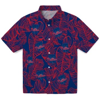 philadelphia phillies leaf outline blue hawaiian shirts best selling