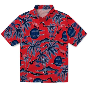 philadelphia phillies palm sunset hawaiian shirts best selling
