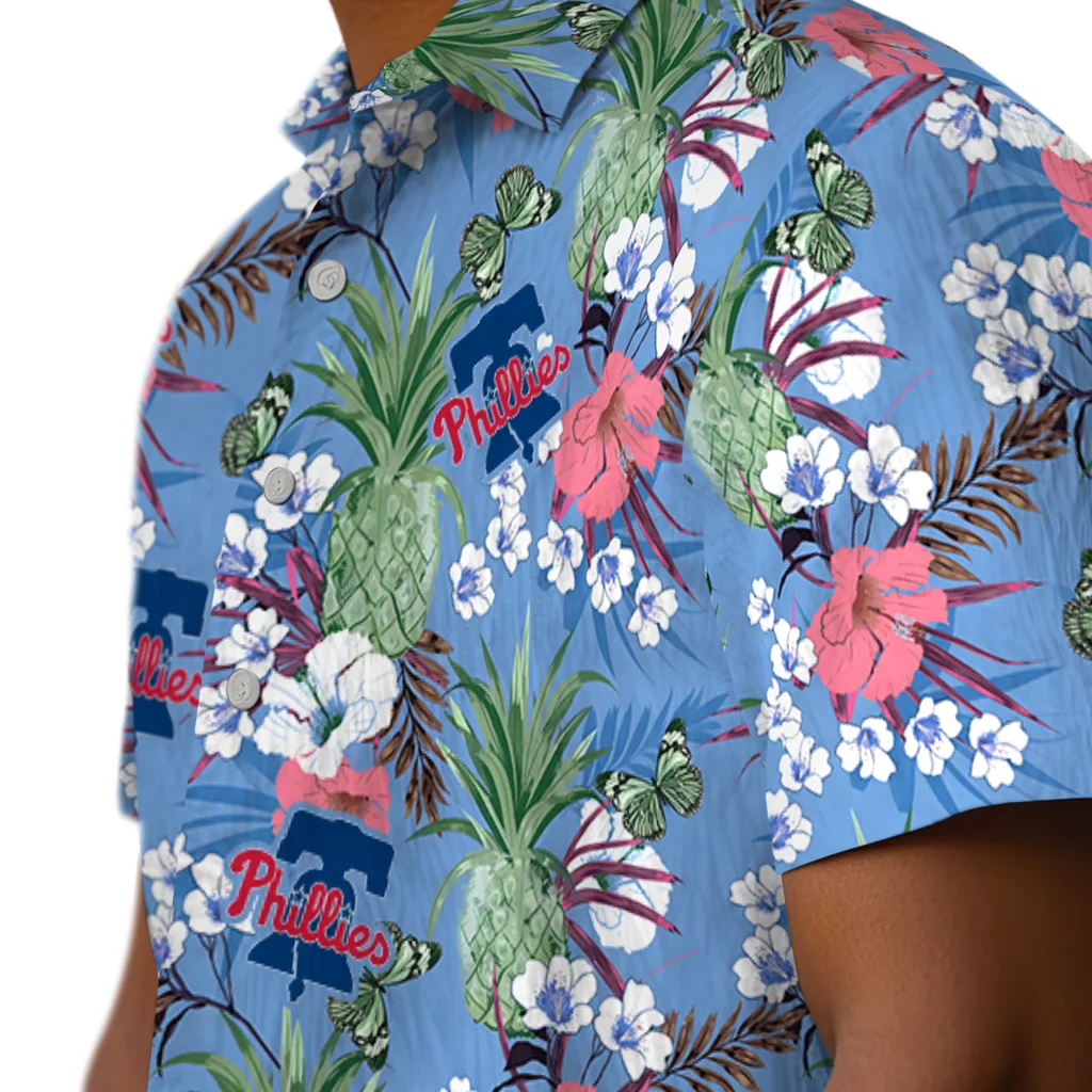 Philadelphia Phillies Hawaiian Shirt - Pineapple Bouquet philadelphia phillies pineapple bouquet best sky blue hawaiian shirts trendy
