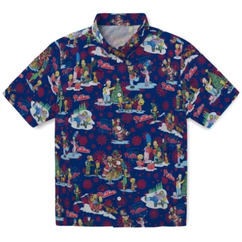 philadelphia phillies simpsons christmas blue hawaiian shirts best selling