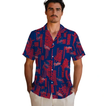 philadelphia phillies turtle lines blue hawaiian shirts fashion forward