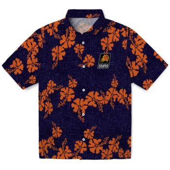 phoenix suns hibiscus petals purple hawaiian shirts best selling