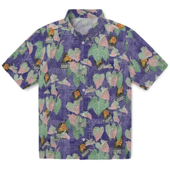 phoenix suns anthurium overlay purple hawaiian shirts best selling