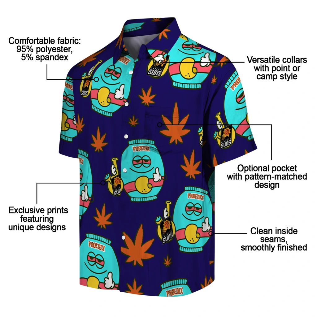 Phoenix Suns Hawaiian Shirt - Chill Vibe phoenix suns bong smile purple hawaiian shirts new arrival