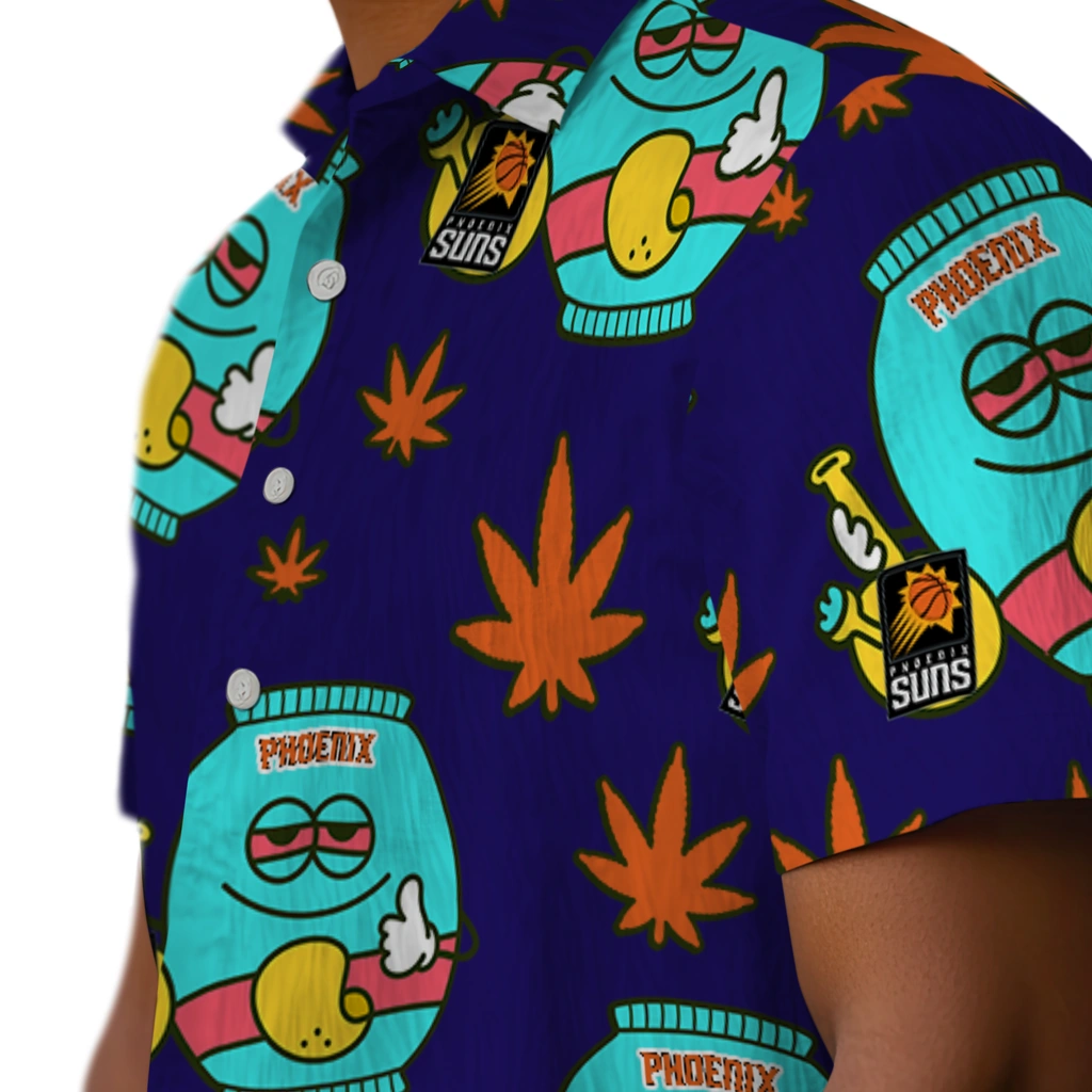 Phoenix Suns Hawaiian Shirt - Chill Vibe phoenix suns bong smile purple hawaiian shirts trendy