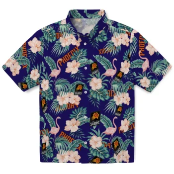 phoenix suns flamingo palms purple hawaiian shirts best selling