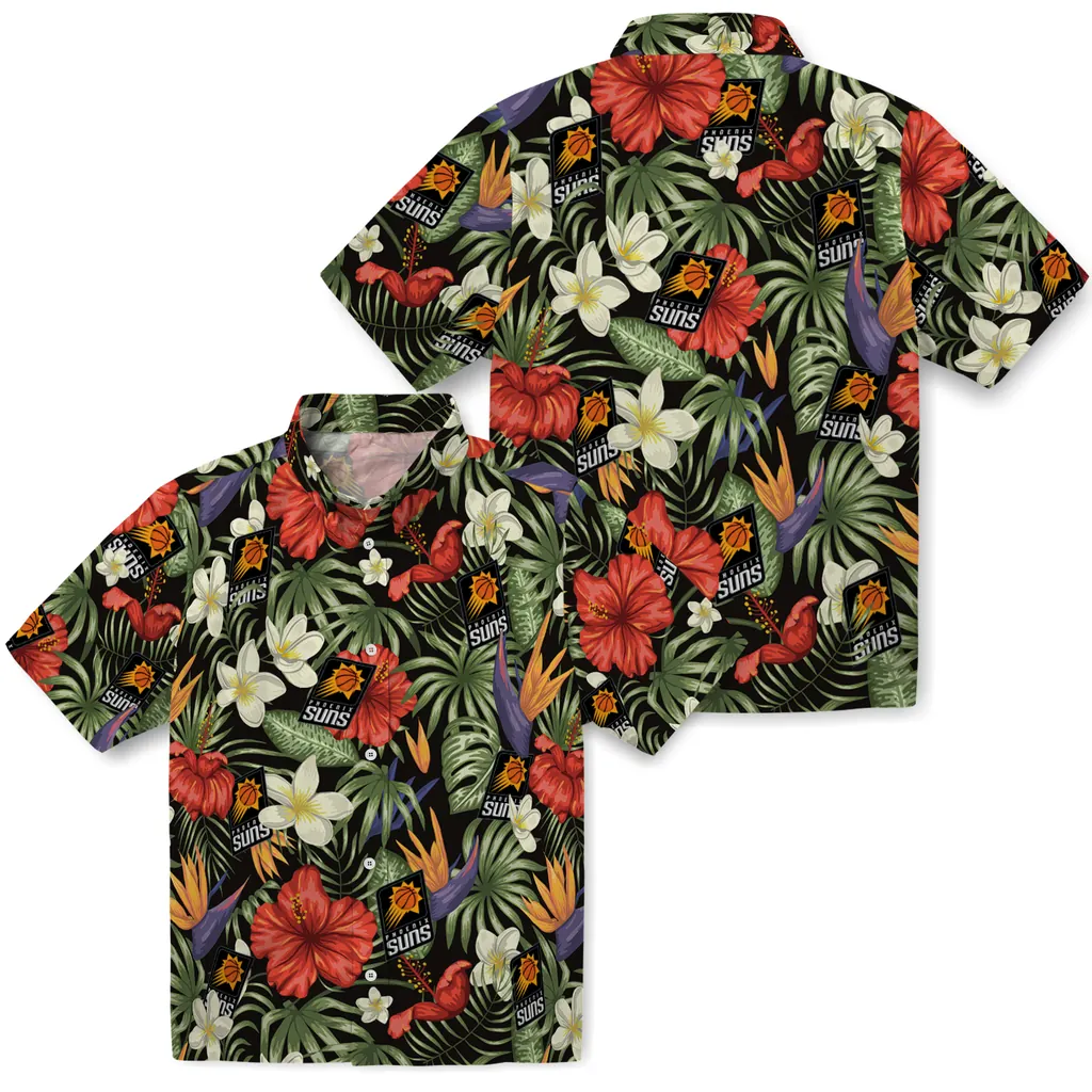 Phoenix Suns Hawaiian Shirt - Hawaii Floral Hibiscus phoenix suns hibiscus bird hawaiian shirts high quality