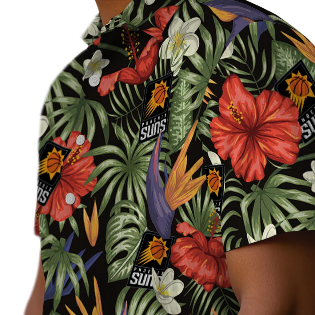 Phoenix Suns Hawaiian Shirt - Hawaii Floral Hibiscus phoenix suns hibiscus bird hawaiian shirts trendy