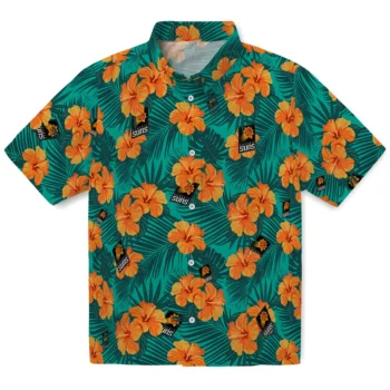 phoenix suns hibiscus escape green hawaiian shirts best selling