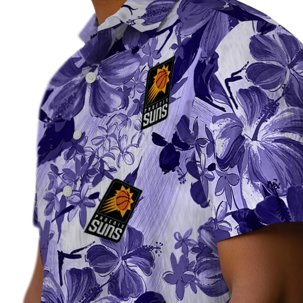 Phoenix Suns Hawaiian Shirt - Hibiscus Arrangement phoenix suns hibiscus arrangement purple hawaiian shirts trendy