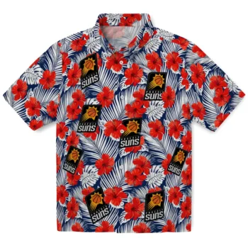 phoenix suns hibiscus fiesta red royal blue hawaiian shirts best selling