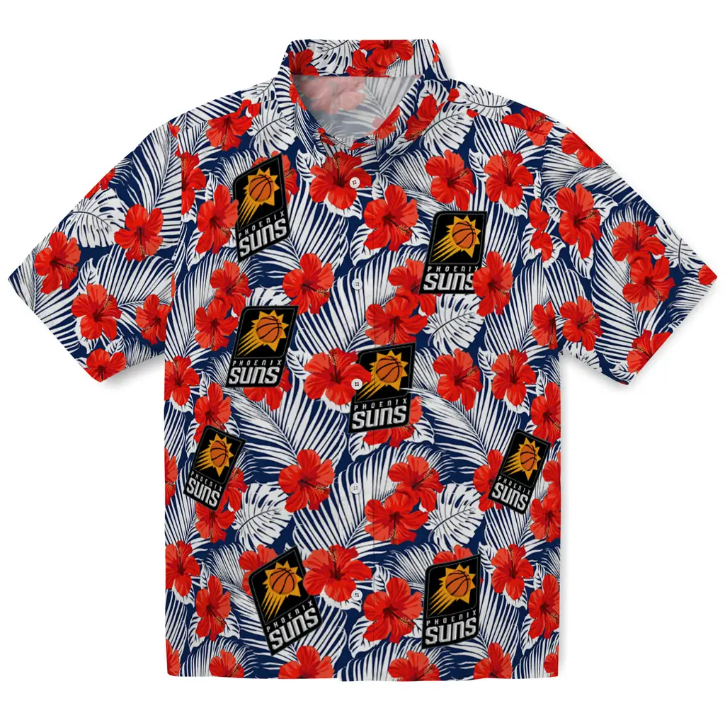 Phoenix Suns Hawaiian Shirt - Hibiscus Fiesta phoenix suns hibiscus fiesta red royal blue hawaiian shirts best selling