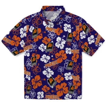 phoenix suns hibiscus bloom purple hawaiian shirts best selling