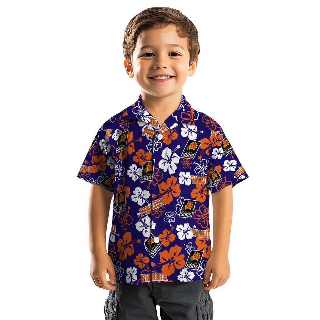 Phoenix Suns Hawaiian Shirt - Hibiscus Flower Design phoenix suns hibiscus bloom purple hawaiian shirts top rated