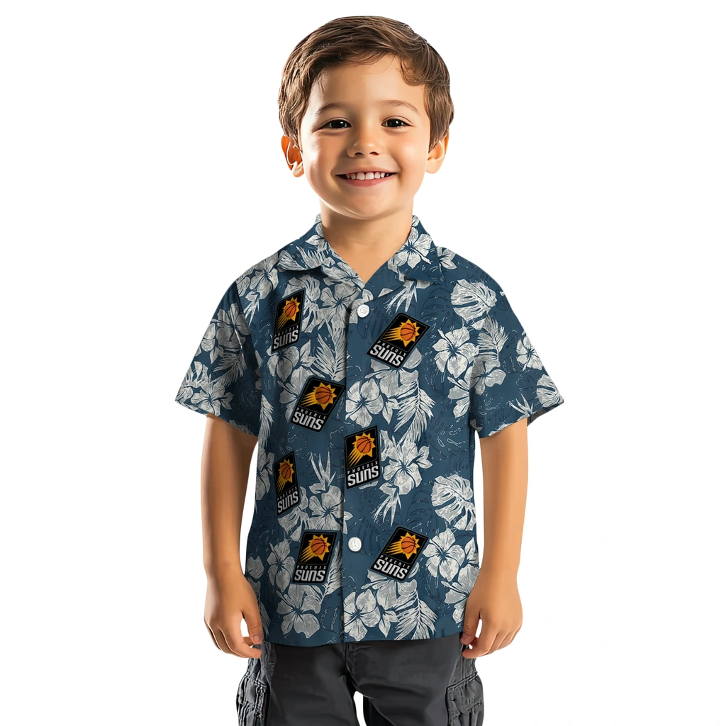 Phoenix Suns Hawaiian Shirt - Hibiscus Flowers phoenix suns hibiscus flowers navy blue hawaiian shirts top rated