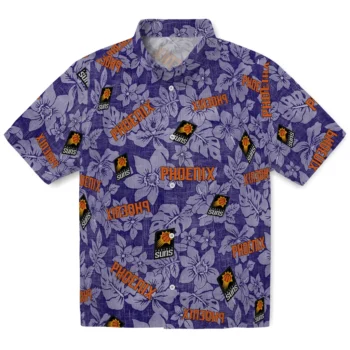 phoenix suns hibiscus oasis purple hawaiian shirts best selling
