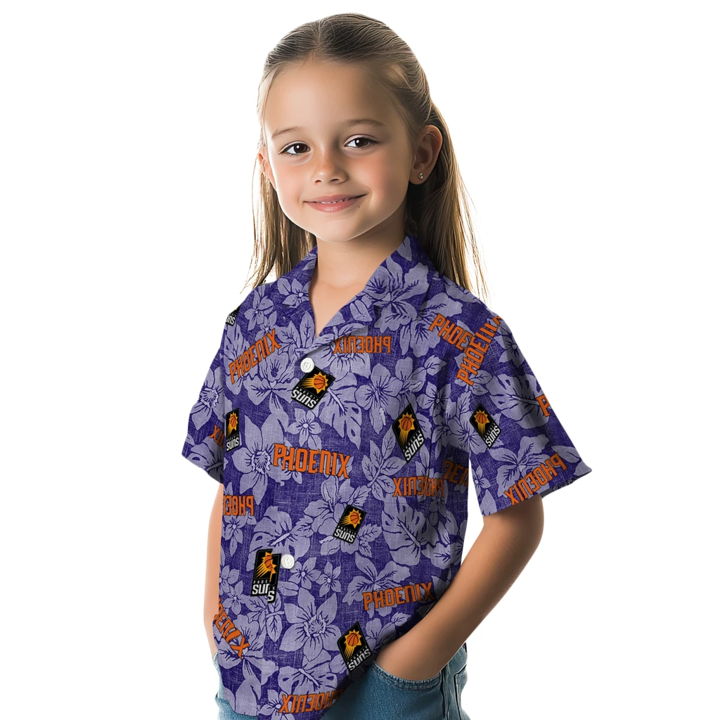 Phoenix Suns Hawaiian Shirt - Hibiscus Oasis phoenix suns hibiscus oasis purple hawaiian shirts premium grade