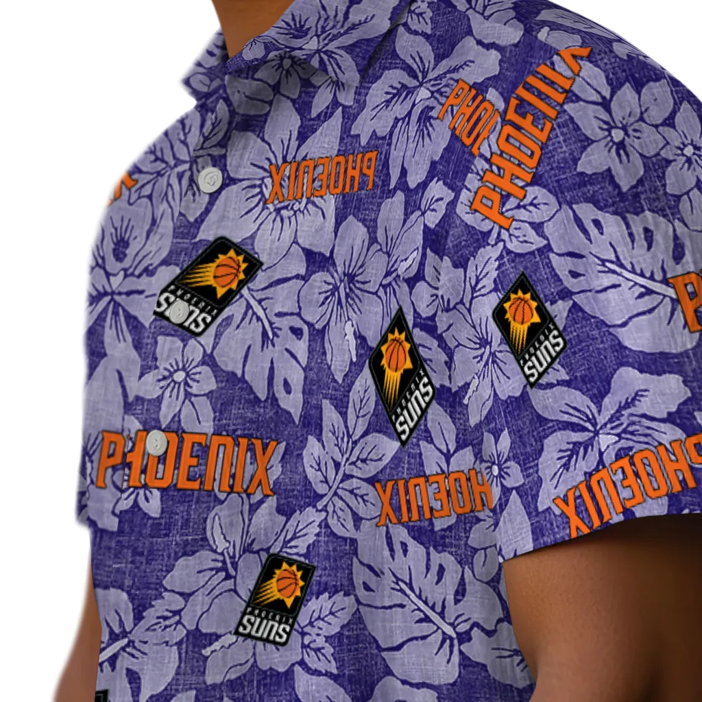 Phoenix Suns Hawaiian Shirt - Hibiscus Oasis phoenix suns hibiscus oasis purple hawaiian shirts trendy