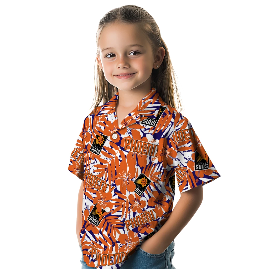 Phoenix Suns Hawaiian Shirt - Hibiscus Overlay phoenix suns hibiscus overlay hawaiian shirts premium grade