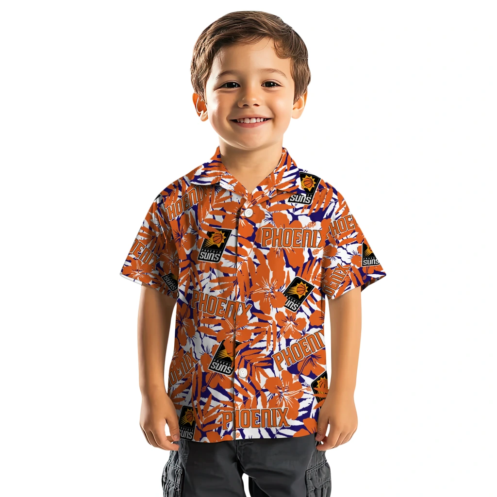Phoenix Suns Hawaiian Shirt - Hibiscus Overlay phoenix suns hibiscus overlay hawaiian shirts top rated