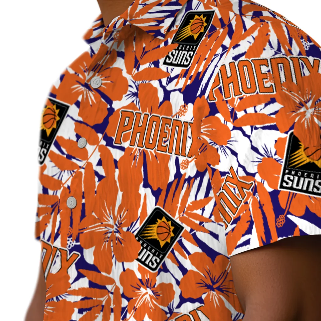 Phoenix Suns Hawaiian Shirt - Hibiscus Overlay phoenix suns hibiscus overlay hawaiian shirts trendy