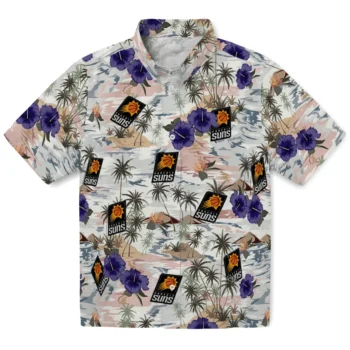 phoenix suns hibiscus seaside white hawaiian shirts best selling