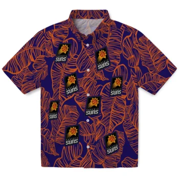 phoenix suns leaf outline purple hawaiian shirts best selling