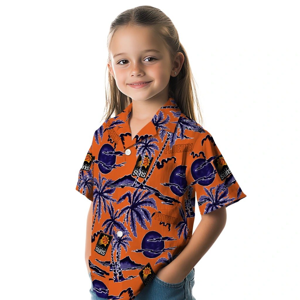 Phoenix Suns Hawaiian Shirt - Palm Sunset phoenix suns palm sunset hawaiian shirts premium grade