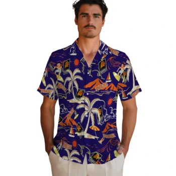 phoenix suns palm tree island purple hawaiian shirts fashion forward