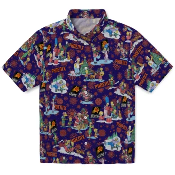 phoenix suns simpsons christmas purple hawaiian shirts best selling