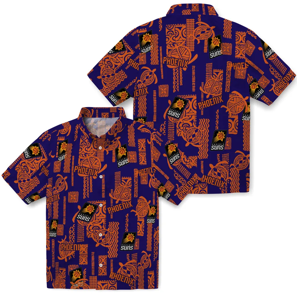 Phoenix Suns Hawaiian Shirt - Turtle Lines phoenix suns turtle lines purple hawaiian shirts high quality