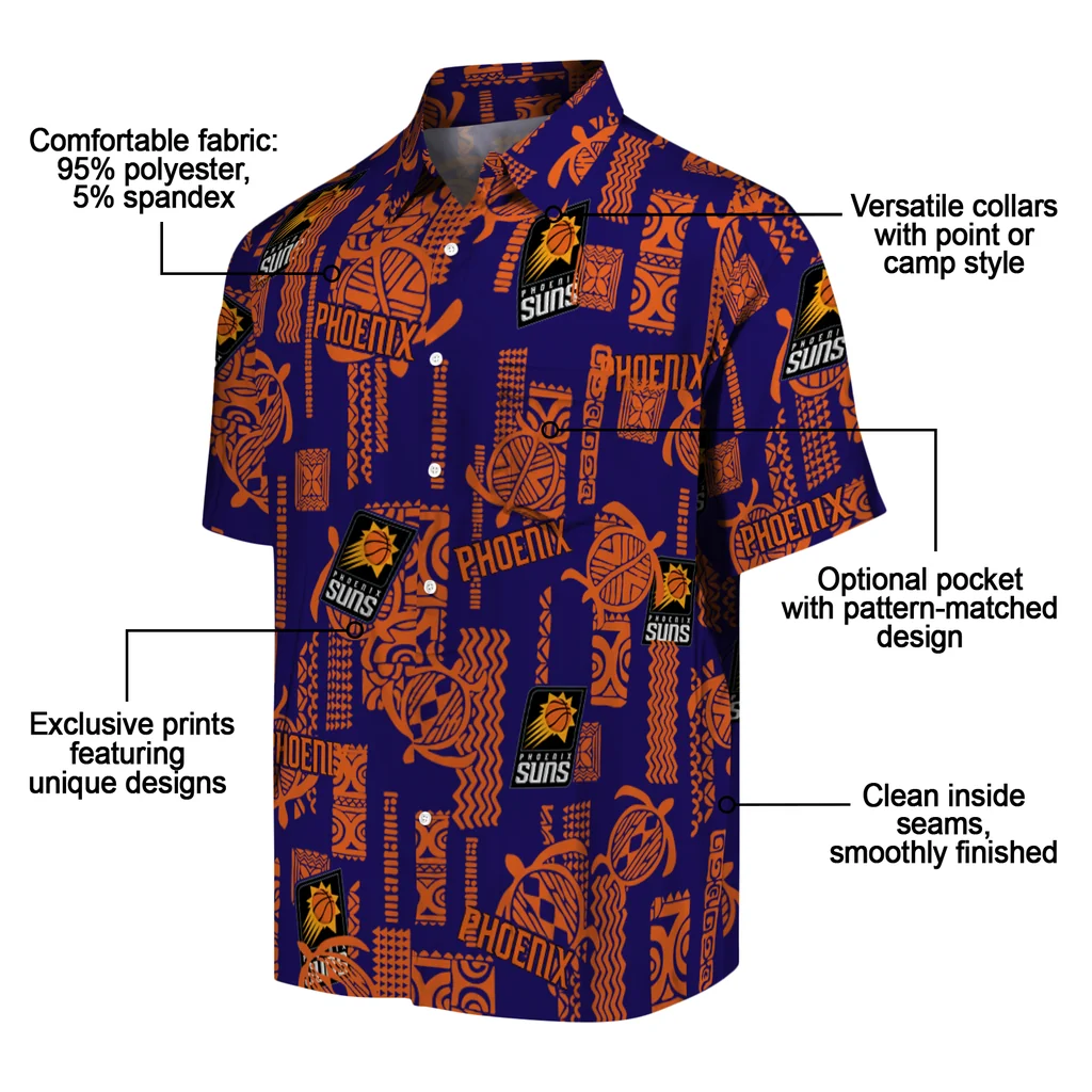 Phoenix Suns Hawaiian Shirt - Turtle Lines phoenix suns turtle lines purple hawaiian shirts new arrival