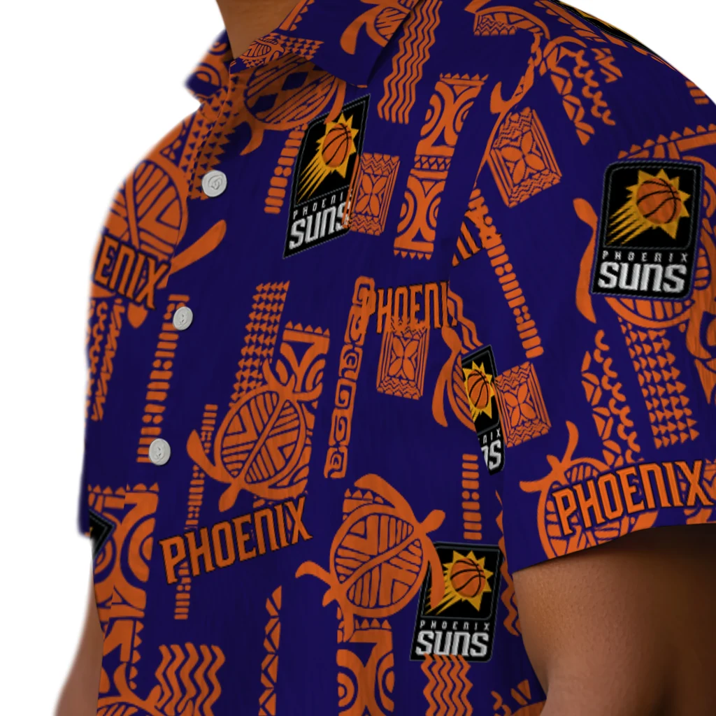 Phoenix Suns Hawaiian Shirt - Turtle Lines phoenix suns turtle lines purple hawaiian shirts trendy