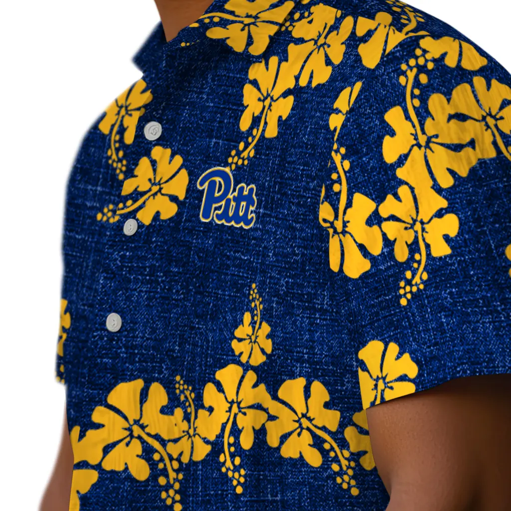 Pittsburgh Panthers Hawaiian Shirt - 50th State Flower pittsburgh panthers hibiscus petals royal blue hawaiian shirts trendy