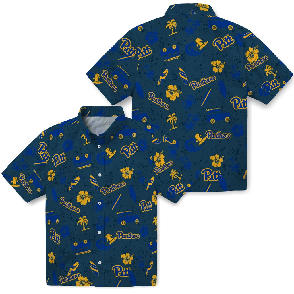 Pittsburgh Panthers Hawaiian Shirt - Beach Vibe pittsburgh panthers beach vibe navy hawaiian shirts high quality
