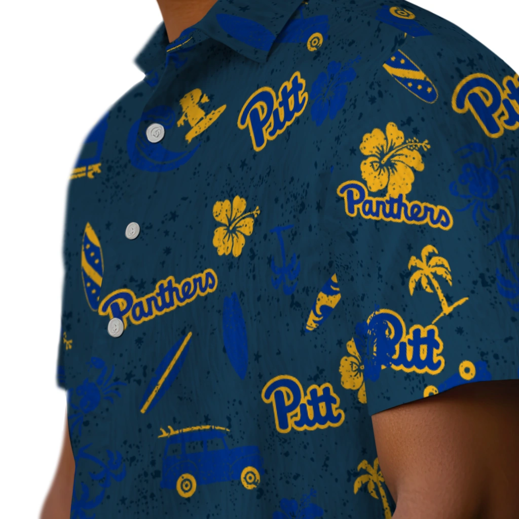 Pittsburgh Panthers Hawaiian Shirt - Beach Vibe pittsburgh panthers beach vibe navy hawaiian shirts trendy