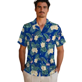 pittsburgh panthers flamingo palms royal blue hawaiian shirts fashion forward