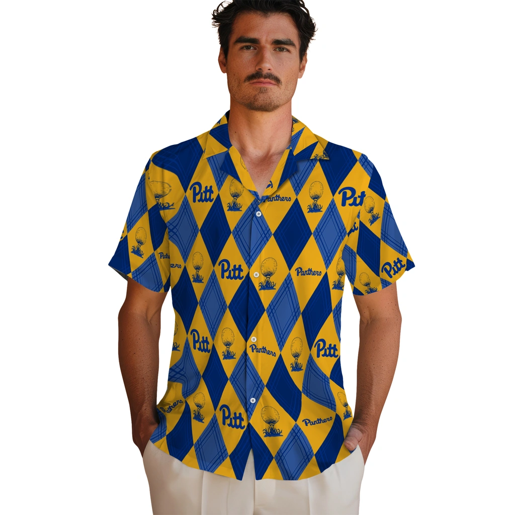 Pittsburgh Panthers Hawaiian Shirt - Golfing Plaid pittsburgh panthers balloon plaid royal blue hawaiian shirts fashion forward