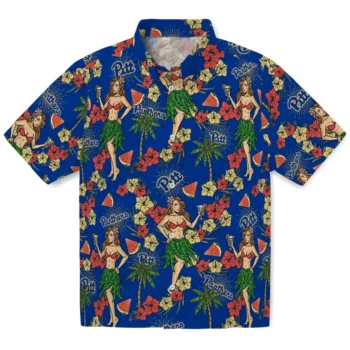 pittsburgh panthers hawaiian girls design royal blue hawaiian shirts best selling