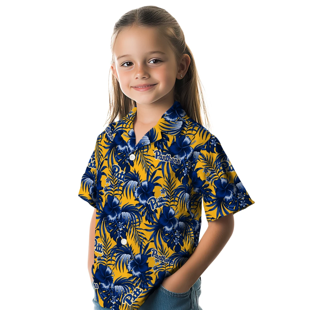 Pittsburgh Panthers Hawaiian Shirt - Hibiscus Exotic pittsburgh panthers hibiscus exotic royal blue hawaiian shirts premium grade