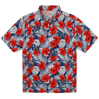 pittsburgh panthers hibiscus fiesta red royal blue hawaiian shirts best selling