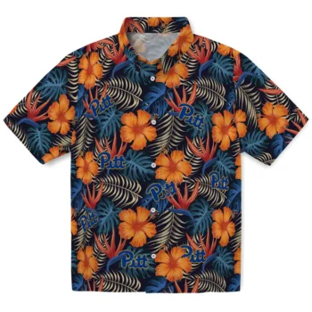 pittsburgh panthers hibiscus foliage hawaiian shirts best selling