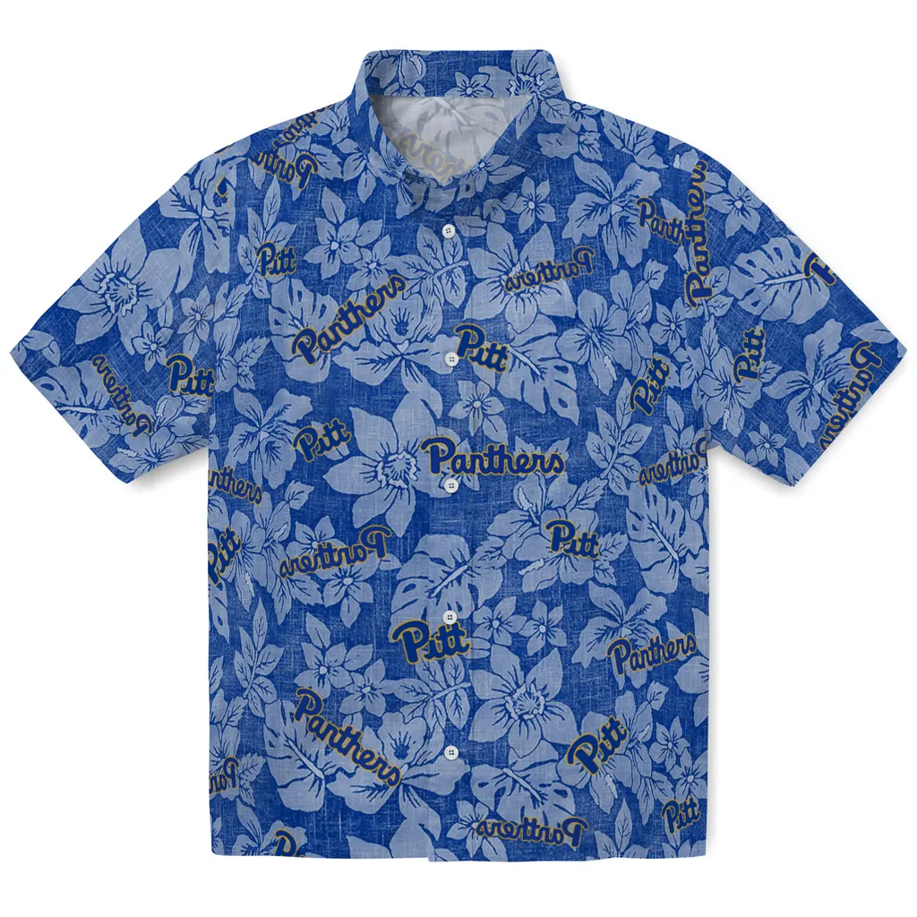 Pittsburgh Panthers Hawaiian Shirt - Hibiscus Oasis pittsburgh panthers hibiscus oasis royal blue hawaiian shirts best selling
