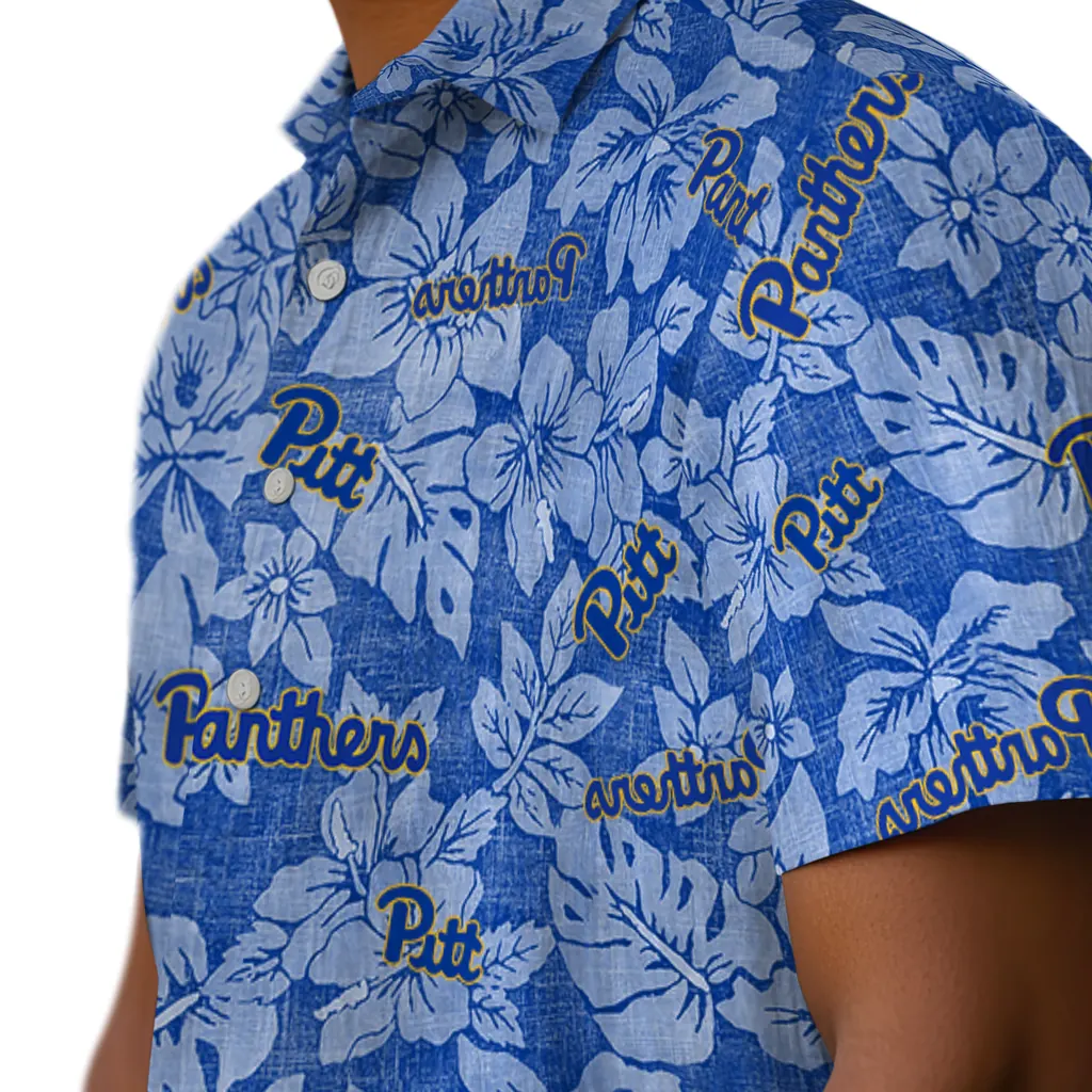 Pittsburgh Panthers Hawaiian Shirt - Hibiscus Oasis pittsburgh panthers hibiscus oasis royal blue hawaiian shirts trendy