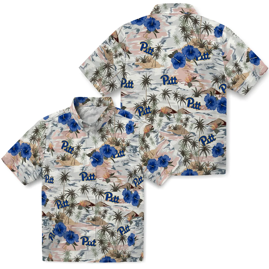 Pittsburgh Panthers Hawaiian Shirt - Hibiscus Seaside pittsburgh panthers hibiscus seaside white hawaiian shirts high quality