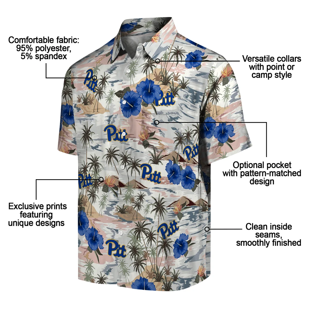 Pittsburgh Panthers Hawaiian Shirt - Hibiscus Seaside pittsburgh panthers hibiscus seaside white hawaiian shirts new arrival