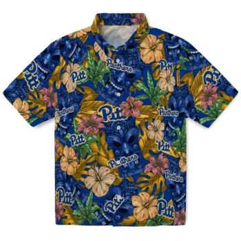 pittsburgh panthers tiki jungle royal blue hawaiian shirts best selling