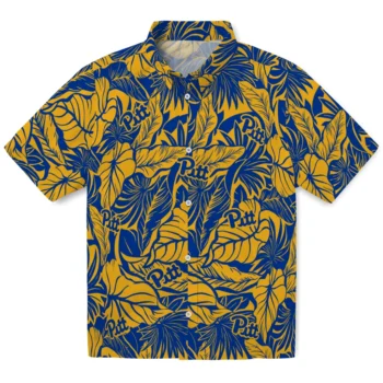pittsburgh panthers monstera layer royal blue hawaiian shirts best selling