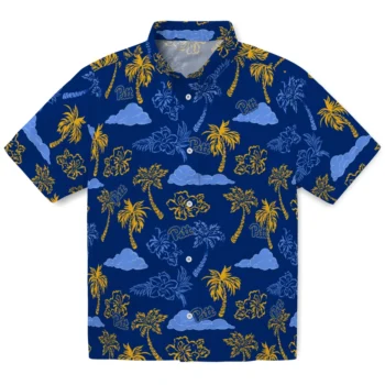pittsburgh panthers palm and clouds royal blue hawaiian shirts best selling